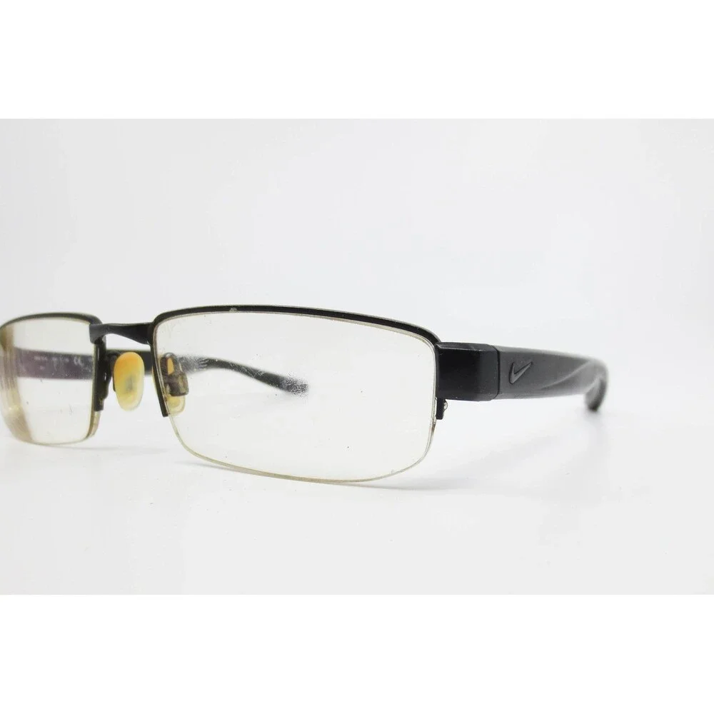 Nike 8170 002 Black Semi Rimless Rectangular Eyeglasses Frames 54-17-140 Mens